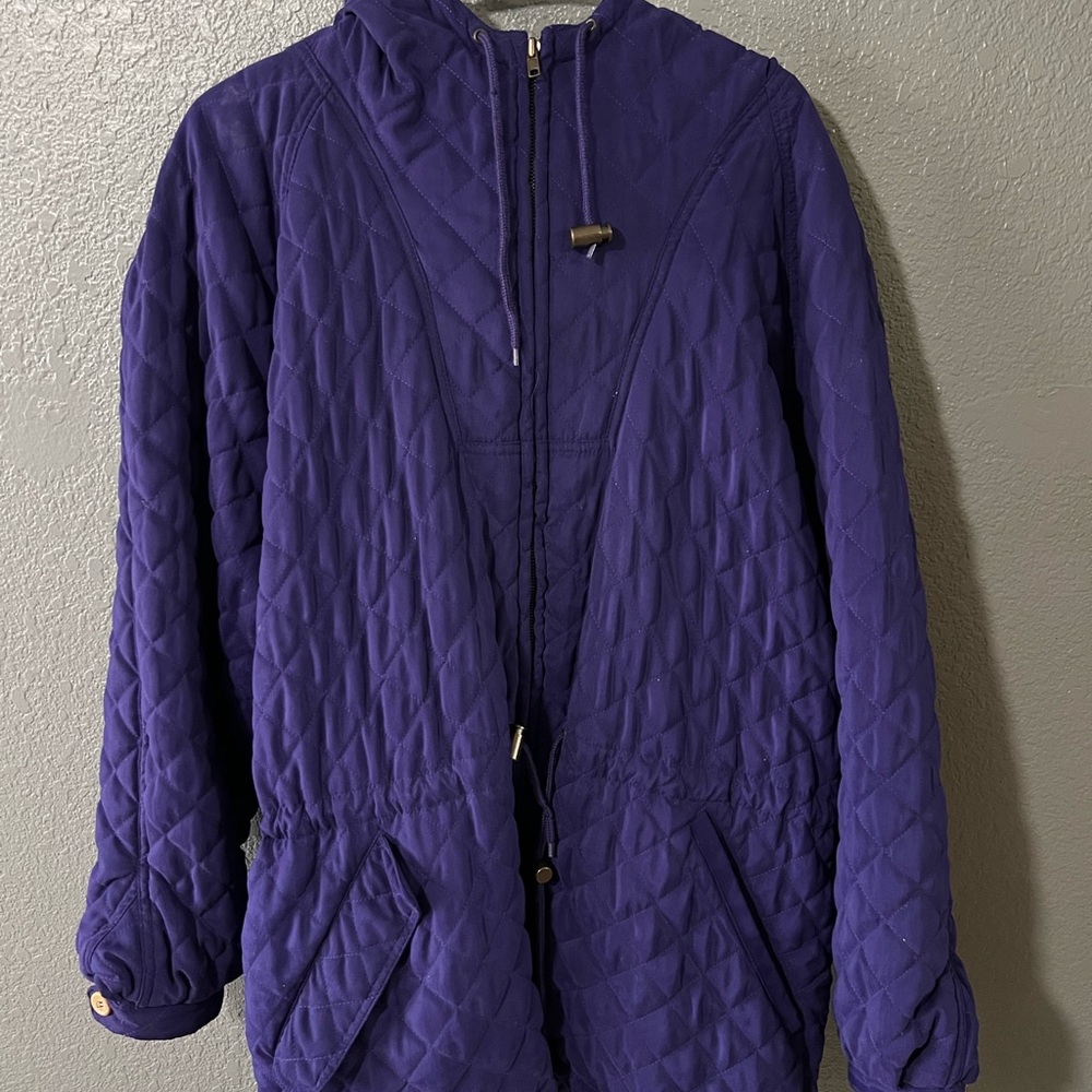 The limited collection first quality Quilted Purple Hooded Jacket